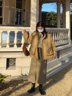 「Cover（-）のアイテム」を使った、りあさん（レディース・163cm）の冬コーディネート