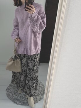 「LOWRYS FARM（ローリーズファーム）のストレッチヒールブーツ　851418（ブーツ）」を使った、N *さん（レディース・155cm）の冬コーディネート