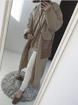 「キルティングコート」｜N *さん（レディース・155cm）の冬コーディネート