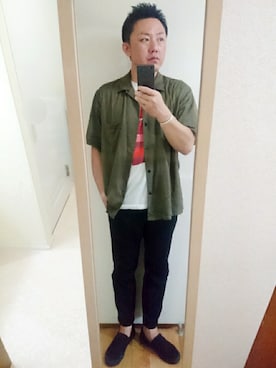 「Doシンプル部」｜「アイテム（スリッポン）」を使った、xさん（メンズ・171cm）の夏コーディネート