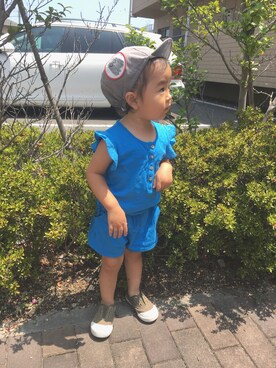 「bobochoses」｜「アイテム（オールインワン・サロペット）」を使った、虹ママさん（キッズ・80cm）の夏コーディネート