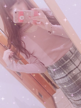 「TORTE（トルテ）のアイテム（トップス、ピンク系）」を使った、R♡♡さん（レディース・152cm）の春コーディネート