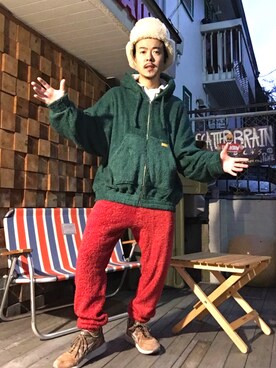 「ネイタルデザイン」｜「アイテム（キャップ）」を使った、CrossYouさん（メンズ・169cm）の冬コーディネート