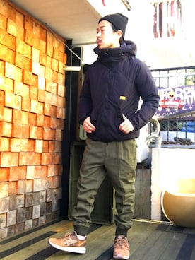 「ネイタルデザイン」｜「アイテム（ダウンジャケット/コート）」を使った、CrossYouさん（メンズ・168cm）の冬コーディネート