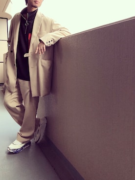 「NOのアイテム（パンツ）」を使った、KIMさん（メンズ・176cm）の秋コーディネート