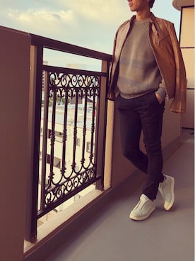 「MK MICHEL KLEIN（エムケーミッシェルクラン）のアイテム（ジャケット/アウター）」を使った、KIMさん（メンズ・176cm）の秋コーディネート