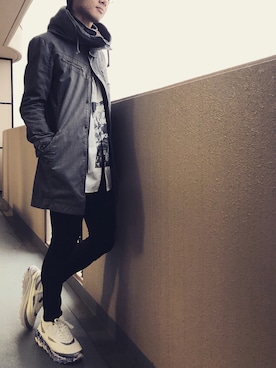 「MK MICHEL KLEIN HOMME （エムケーミッシェルクランオム）のアイテム（モッズコート）」を使った、KIMさん（メンズ・176cm）の秋コーディネート