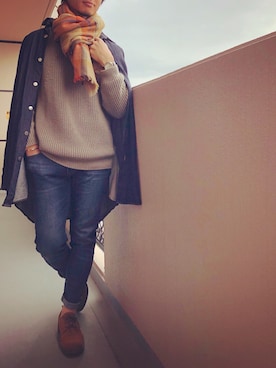 「FHB（エフエイチビー）のアイテム」を使った、KIMさん（メンズ・176cm）の冬コーディネート