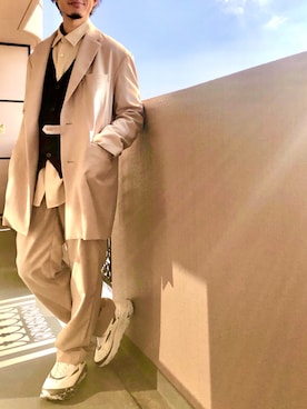 「NOのアイテム（パンツ）」を使った、KIMさん（メンズ・176cm）の冬コーディネート