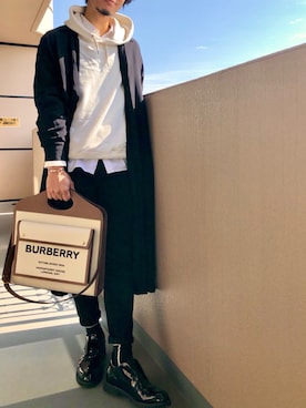 「Re（アールイー）のアイテム（アクセサリー）」を使った、KIMさん（メンズ・176cm）の冬コーディネート