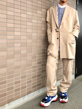 「NOのアイテム（パンツ）」を使った、KIMさん（メンズ・176cm）の春コーディネート