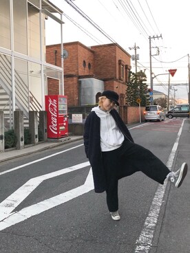 「RIM.ARK（リムアーク）のアイテム（その他アウター）」を使った、RINAさん（レディース・166cm）の冬コーディネート