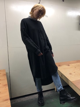 「YEVS（イーブス）のアイテム（パンツ）」を使った、RINAさん（レディース・166cm）の冬コーディネート