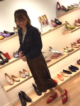 「赤パンプス」｜sakaeさん（レディース・156cm）の春コーディネート
