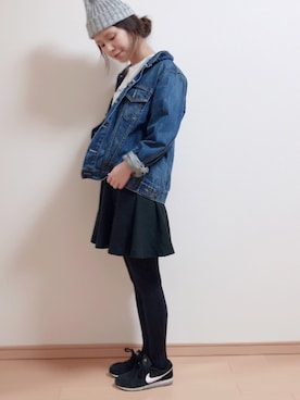 「FREE'S MART（フリーズマート）のアイテム（ニットキャップ/ビーニー）」を使った、ikumi＊さん（レディース・159cm）の冬コーディネート