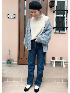 「CIAOPANIC（チャオパニック）のアイテム（ハンチング/ベレー帽）」を使った、ikumi＊さん（レディース・159cm）の冬コーディネート