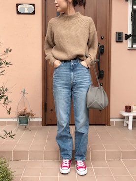 「ハイネックトップス」｜ikumi＊さん（レディース・159cm）の冬コーディネート