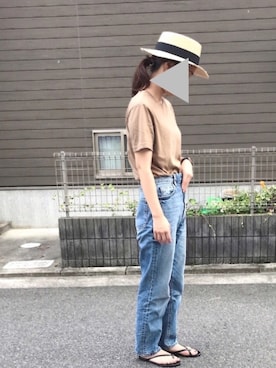 「ハイウエストストレートジーンズ」｜ikumi＊さん（レディース・159cm）の夏コーディネート