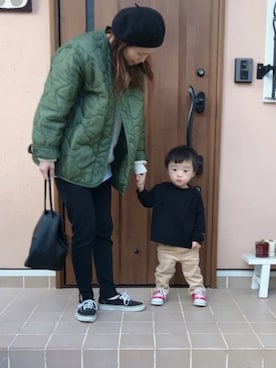 「赤コンバース」｜「アイテム（その他アウター）」を使った、ikumi＊さん（レディース・159cm）の秋コーディネート