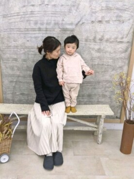 「息子」｜「アイテム（アクセサリー）」を使った、ikumi＊さん（レディース・159cm）の冬コーディネート