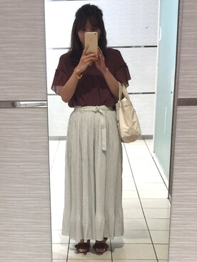 「MIIA（ミーア）のアイテム（パンツ、ホワイト系）」を使った、やあさん（レディース）の夏コーディネート