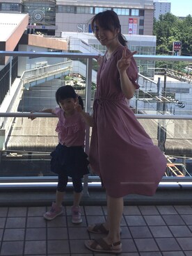 「OLIVE des OLIVE（オリーブデオリーブ）のアイテム（ワンピース/ドレス、ピンク系）」を使った、やあさん（レディース）の夏コーディネート