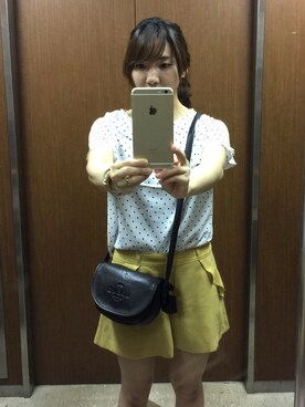 「GU（ジーユー）のアイテム（トップス、ホワイト系）」を使った、やあさん（レディース）の夏コーディネート