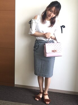 「MICHAEL KORS（マイケルコース）のアイテム（バッグ、ピンク系）」を使った、やあさん（レディース）の夏コーディネート