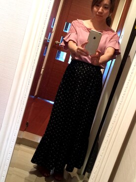 「amelier MAJESTIC LEGON（アメリエルマジェスティックレゴン）のアイテム（トップス、ピンク系）」を使った、やあさん（レディース）の夏コーディネート