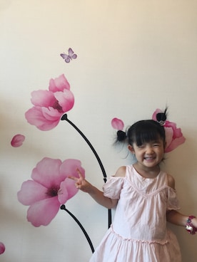 「GAP（ギャップ）のアイテム（ワンピース/ドレス、ピンク系）」を使った、やあさん（レディース）の夏コーディネート