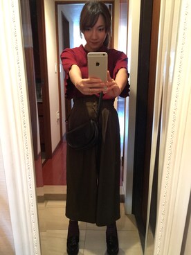 「NICE CLAUP（ナイスクラップ）のアイテム（パンツ、グリーン系）」を使った、やあさん（レディース）の夏コーディネート