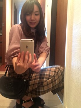 「GU（ジーユー）のアイテム（スカート、その他）」を使った、やあさん（レディース）の秋コーディネート