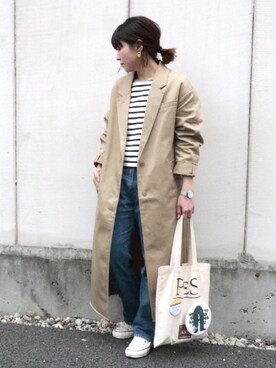 「Dickies（ディッキーズ）のアイテム（その他アウター）」を使った、RICOさん（レディース・155cm）の春コーディネート