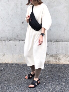 「CANAL JEAN（キャナルジーン）のPt(ピーティー) ワイドリング（リング）」を使った、RICOさん（レディース・155cm）の春コーディネート