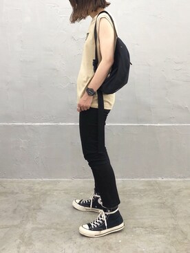 「FREAK'S STORE（フリークスストア）のGREGORY/グレゴリー TAIL RUNNER/テールランナー（サコッシュ）（ボディバッグ/ウエストポーチ）」を使った、RICOさん（レディース・155cm）の夏コーディネート