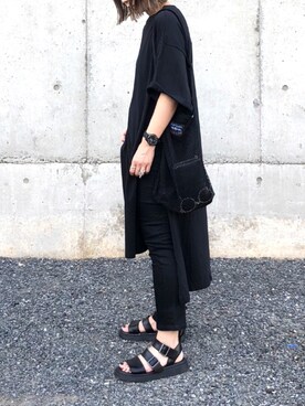 「Tough Traveler（タフトラベラー）のTough Traveler×URBAN RESEARCH　別注SHOULDER BAG（ショルダーバッグ）」を使った、RICOさん（レディース・155cm）の夏コーディネート