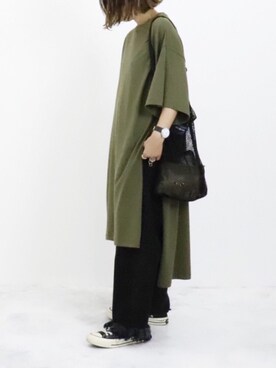 「Tough Traveler（タフトラベラー）のTough Traveler×URBAN RESEARCH　別注SHOULDER BAG（ショルダーバッグ）」を使った、RICOさん（レディース・155cm）の夏コーディネート
