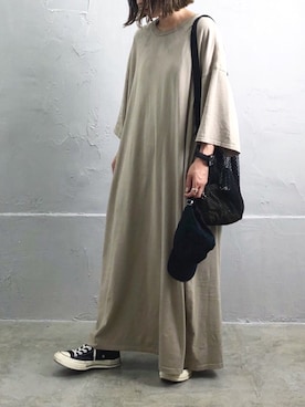 「JOURNAL STANDARD LUXE（ジャーナルスタンダード　ラックス）のアイテム（ワンピース/ドレス）」を使った、RICOさん（レディース・155cm）の夏コーディネート
