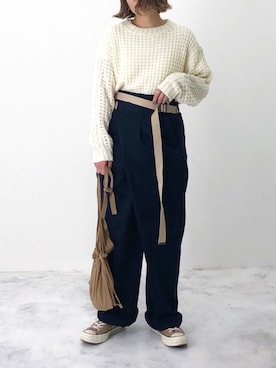 「eclat（エクラ）のアイテム（リング）」を使った、RICOさん（レディース・155cm）の秋コーディネート