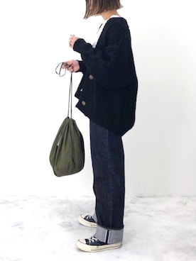 「eclat（エクラ）のアイテム（リング）」を使った、RICOさん（レディース・155cm）の秋コーディネート