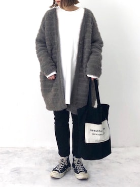 「eclat（エクラ）のアイテム（リング）」を使った、RICOさん（レディース・155cm）の秋コーディネート