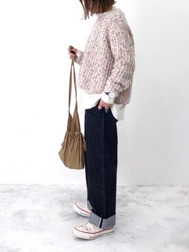 「eclat（エクラ）のアイテム（リング）」を使った、RICOさん（レディース・155cm）の冬コーディネート