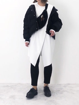 「Paraboot」｜「アイテム（チュニック）」を使った、RICOさん（レディース・155cm）の冬コーディネート