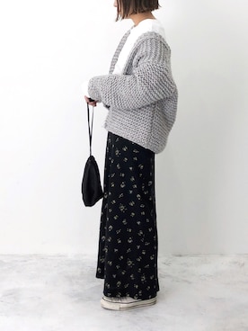 「レイヤードstyle」｜「アイテム（ハンドバッグ）」を使った、RICOさん（レディース・155cm）の冬コーディネート