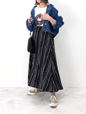 「MERCI（メルシー）のアイテム（ジャケット/アウター）」を使った、RICOさん（レディース・155cm）の春コーディネート