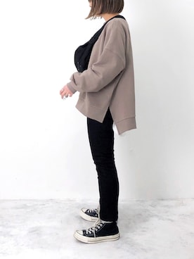 「Sheson（シーズン）のアイテム（スウェット）」を使った、RICOさん（レディース・155cm）の春コーディネート