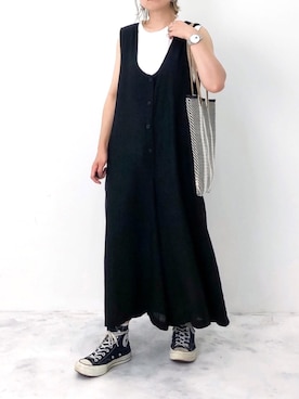「Sheson（シーズン）のアイテム（オールインワン・サロペット）」を使った、RICOさん（レディース・155cm）の春コーディネート
