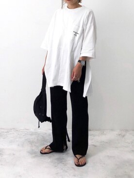 「eclat（エクラ）のアイテム」を使った、RICOさん（レディース・155cm）の夏コーディネート