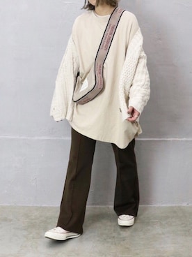 「reca（レカ）のアイテム（チュニック）」を使った、RICOさん（レディース・155cm）の冬コーディネート