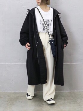 「Sheson（シーズン）のアイテム（モッズコート）」を使った、RICOさん（レディース・155cm）の冬コーディネート